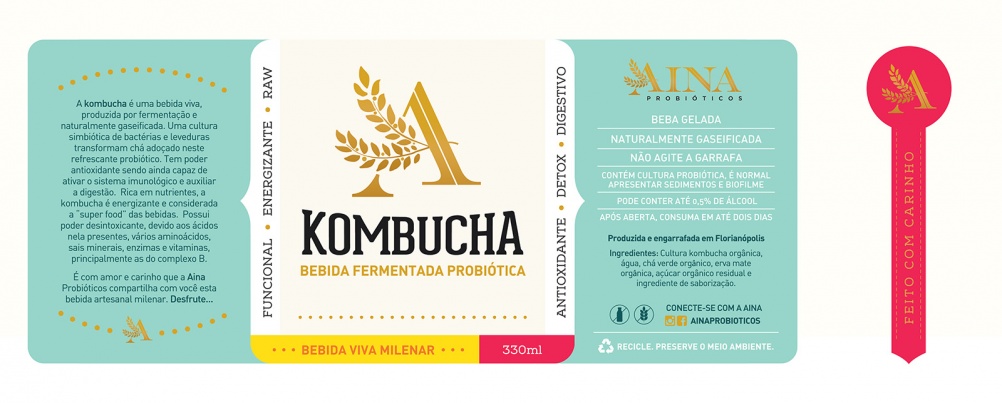 飲料品牌AinaKombucha品牌設計和產品包裝